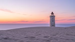 Preview wallpaper lighthouse, sands, relief, sea, sky