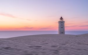 Preview wallpaper lighthouse, sands, relief, sea, sky