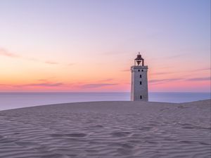 Preview wallpaper lighthouse, sands, relief, sea, sky