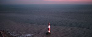 Preview wallpaper lighthouse, sea, aerial view, coast, water