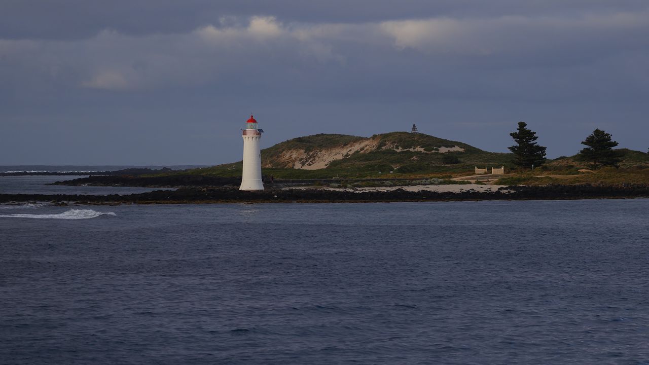 Wallpaper lighthouse, sea, coast, hills
