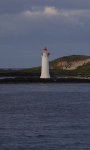 Preview wallpaper lighthouse, sea, coast, hills