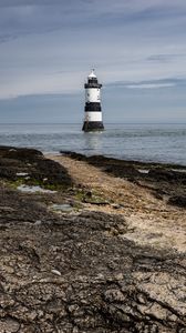 Preview wallpaper lighthouse, sea, coast, sky