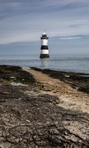 Preview wallpaper lighthouse, sea, coast, sky