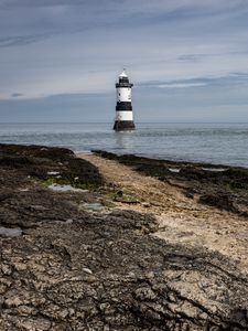 Preview wallpaper lighthouse, sea, coast, sky