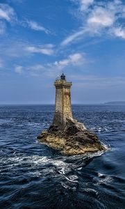 Preview wallpaper lighthouse, sea, ocean, horizon, waves