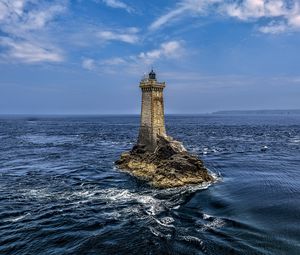 Preview wallpaper lighthouse, sea, ocean, horizon, waves