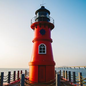 Preview wallpaper lighthouse, sea, pier