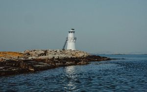 Preview wallpaper lighthouse, sea, rocks, shore