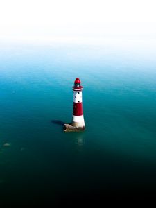 Preview wallpaper lighthouse, sea, water, horizon, aerial view
