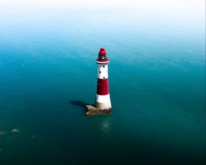 Preview wallpaper lighthouse, sea, water, horizon, aerial view