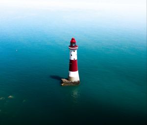 Preview wallpaper lighthouse, sea, water, horizon, aerial view