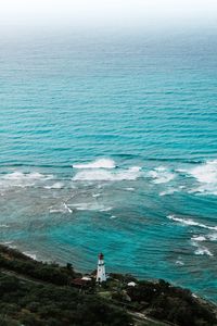 Preview wallpaper lighthouse, shore, waves, coast