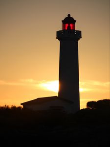 Preview wallpaper lighthouse, silhouette, sunset, dark