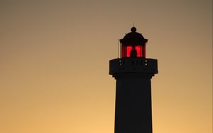 Preview wallpaper lighthouse, silhouette, sunset, dark