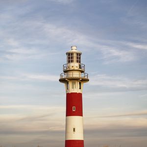 Preview wallpaper lighthouse, structure, grass, striped