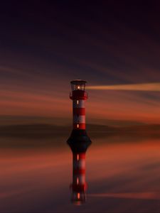 Preview wallpaper lighthouse, sunset, skyline, sky
