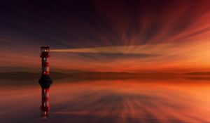 Preview wallpaper lighthouse, sunset, skyline, sky