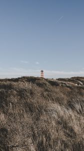 Preview wallpaper lighthouse, tower, grass, bushes, nature