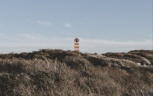 Preview wallpaper lighthouse, tower, grass, bushes, nature