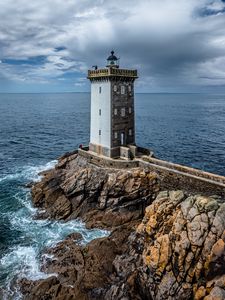 Preview wallpaper lighthouse, tower, sea, ocean, rock