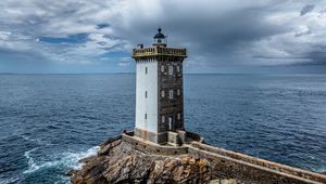 Preview wallpaper lighthouse, tower, sea, ocean, rock