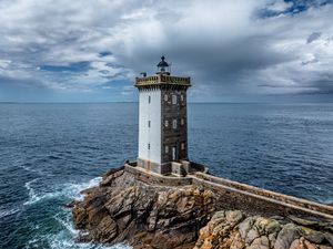 Preview wallpaper lighthouse, tower, sea, ocean, rock