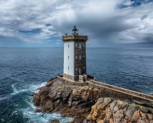 Preview wallpaper lighthouse, tower, sea, ocean, rock