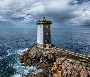 Preview wallpaper lighthouse, tower, sea, ocean, rock