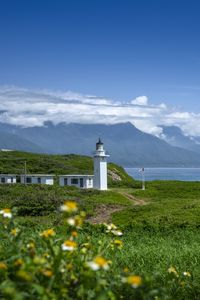 Preview wallpaper lighthouse, tower, sea, mountains, landscape
