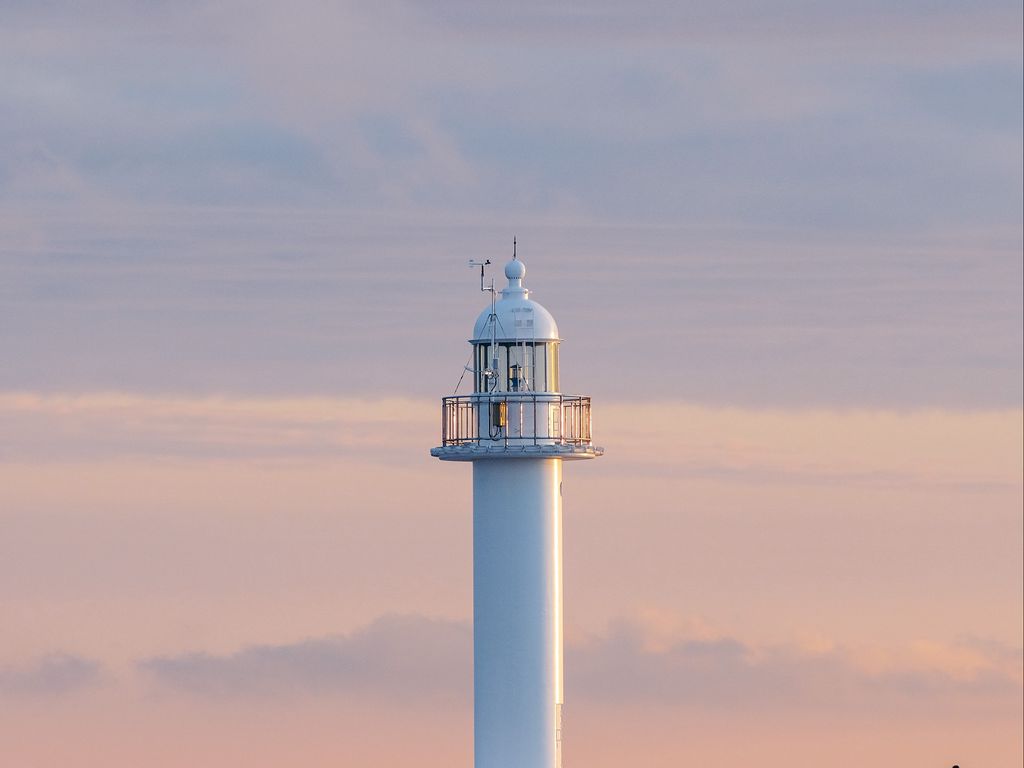 1024x768 Wallpaper lighthouse, tower, white, minimalism