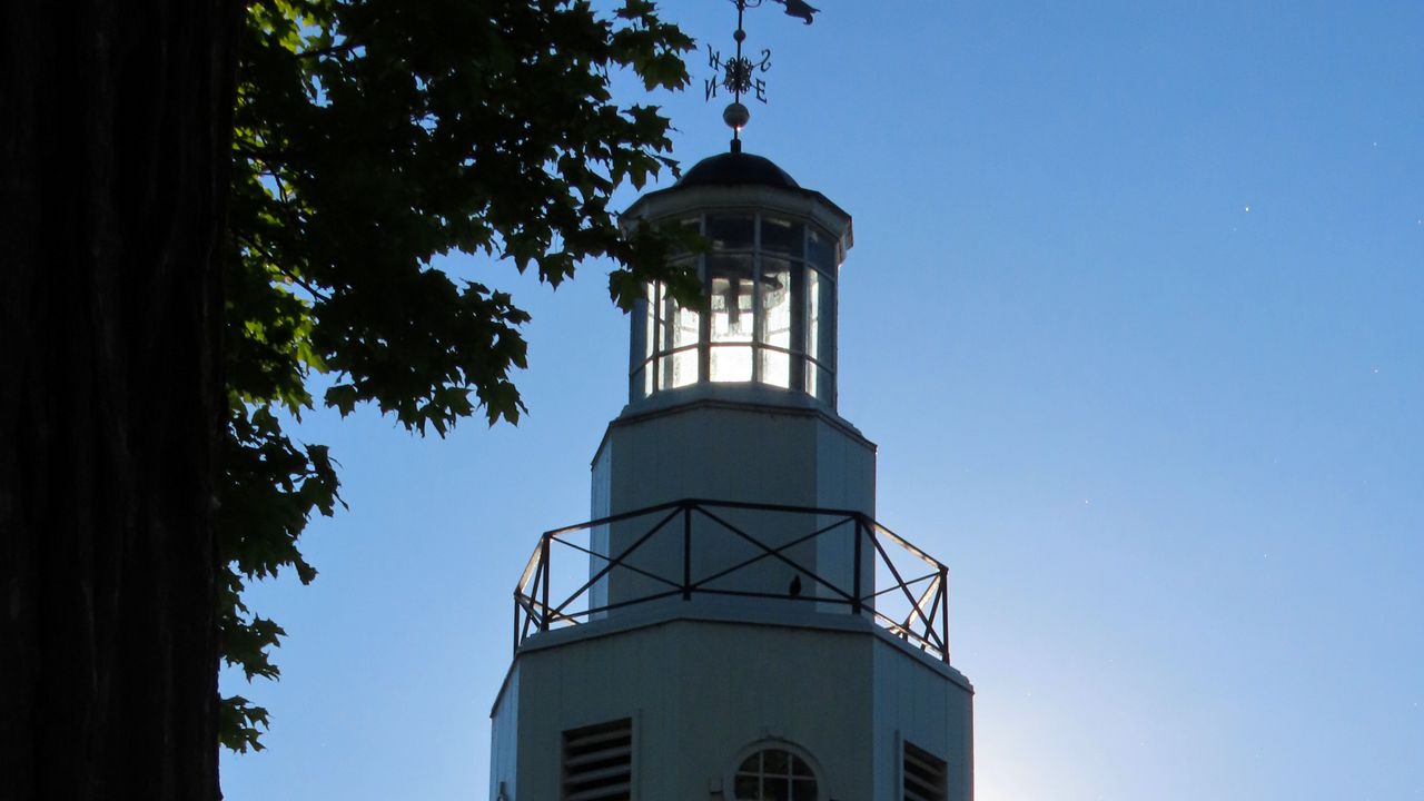 Wallpaper lighthouse, tree, architecture, light