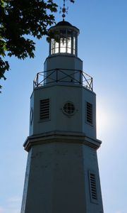 Preview wallpaper lighthouse, tree, architecture, light