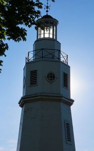Preview wallpaper lighthouse, tree, architecture, light