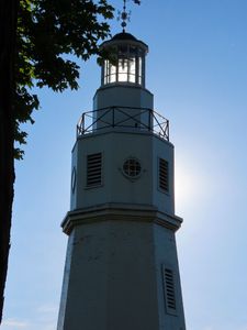 Preview wallpaper lighthouse, tree, architecture, light