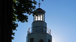 Preview wallpaper lighthouse, tree, architecture, light