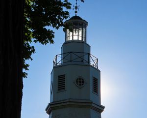 Preview wallpaper lighthouse, tree, architecture, light