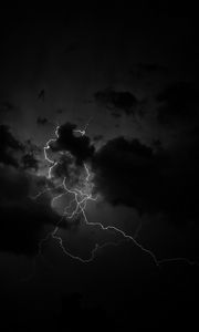 Preview wallpaper lightning, clouds, bw
