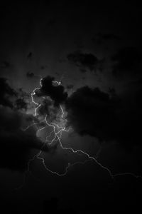 Preview wallpaper lightning, clouds, bw