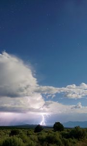 Preview wallpaper lightning, clouds, thunderstorm, landscape, nature