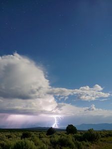 Preview wallpaper lightning, clouds, thunderstorm, landscape, nature