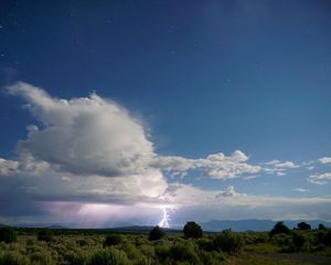 Preview wallpaper lightning, clouds, thunderstorm, landscape, nature