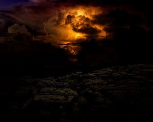 Preview wallpaper lightning, cloudy, storm, thunder, twilight