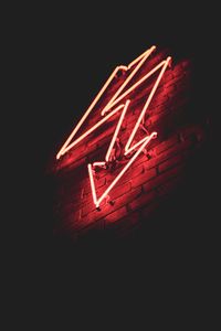 Preview wallpaper lightning, neon, arrow, wall