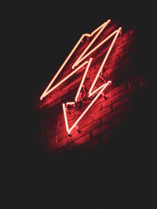 Preview wallpaper lightning, neon, arrow, wall