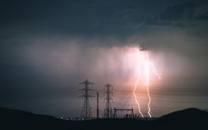 Preview wallpaper lightning, night, thunderstorm