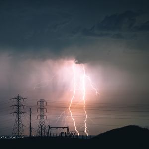 Preview wallpaper lightning, night, thunderstorm