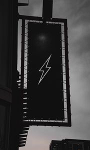 Preview wallpaper lightning, signboard, bw