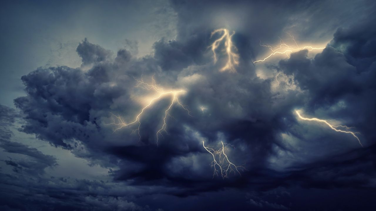 Wallpaper lightning, sky, clouds, storm