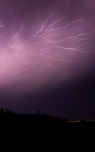 Preview wallpaper lightning, sky, dark, night